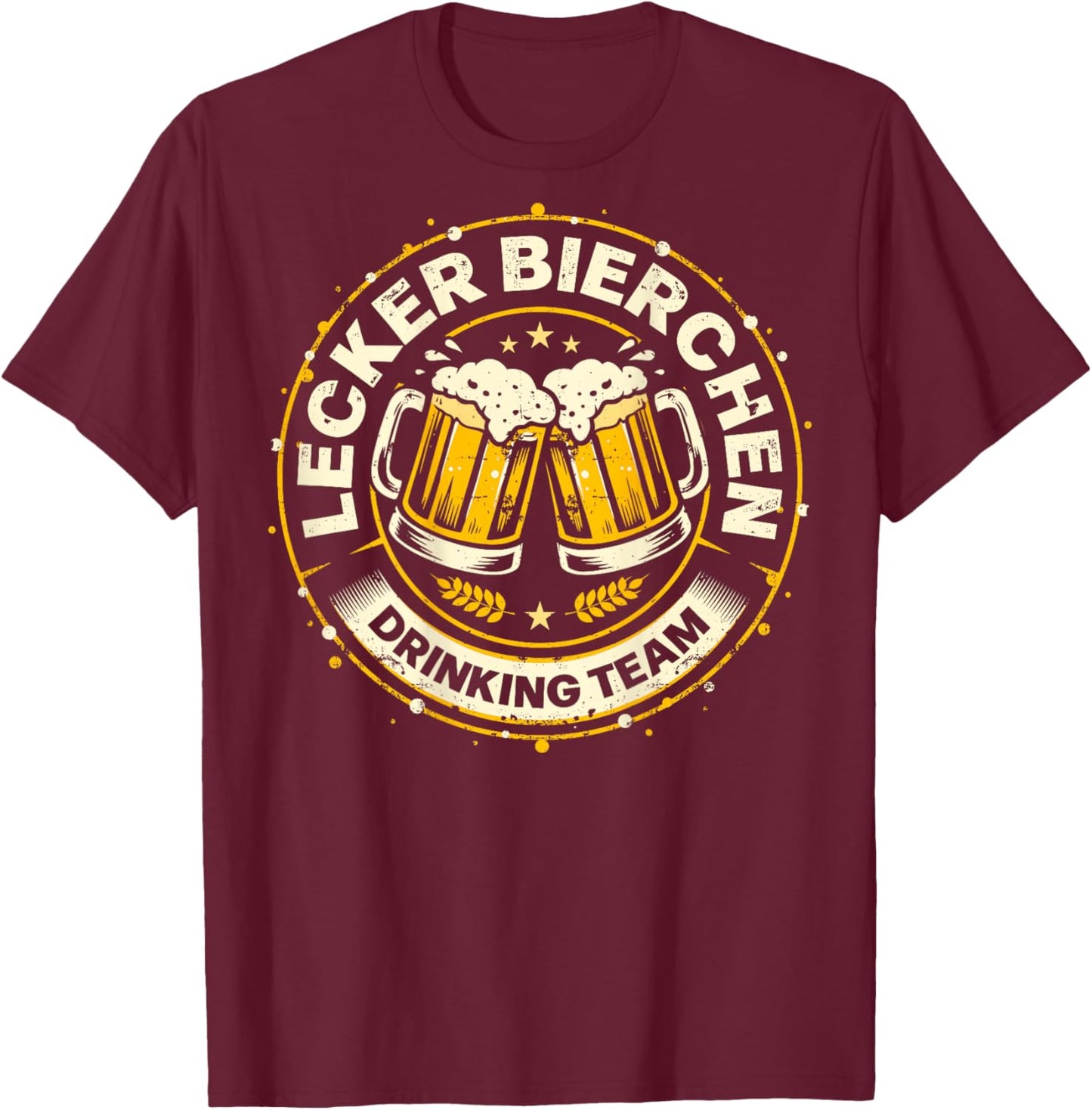 Lecker Bierchen Drinking Team Malle Mallorca Bier Party T-Shirt - T-Shirt | Maroon