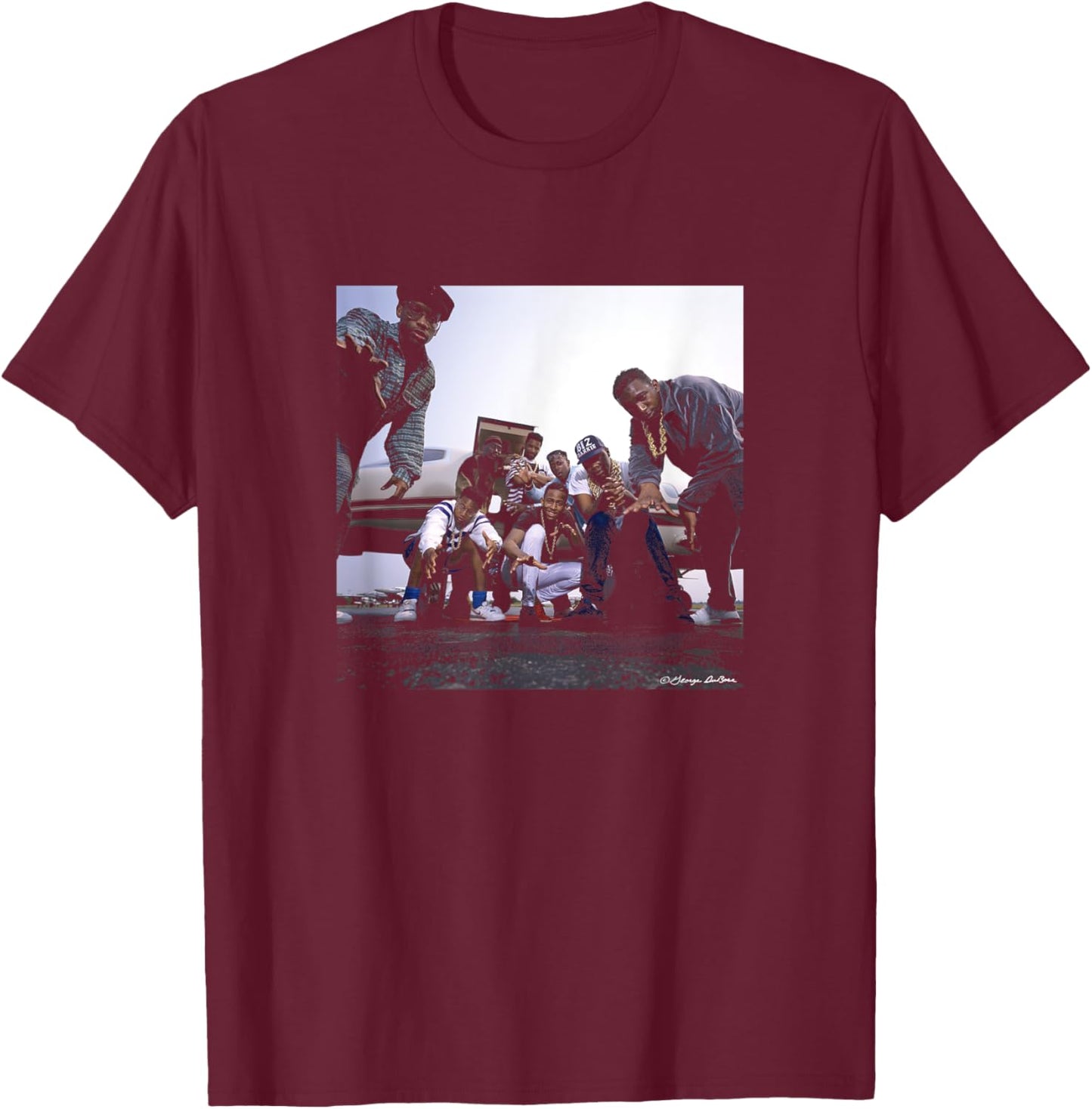 Hip Hop Group The Juice Crew Allstars By George DuBose T-Shirt - T-Shirt | Maroon