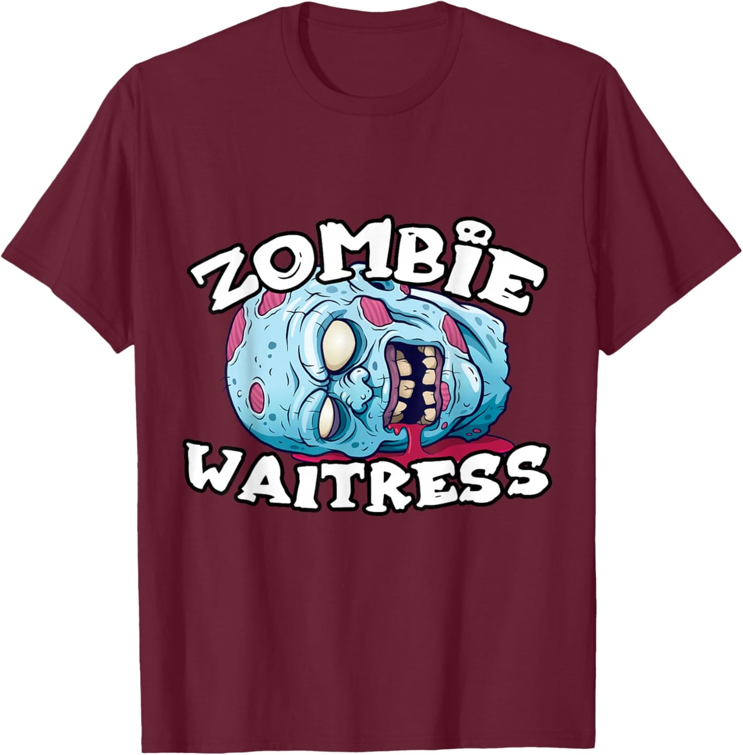 Zombie Waitress Halloween Simple Costume Waitress' T-Shirt - T-Shirt | Maroon