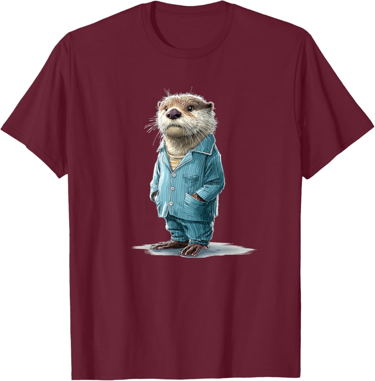Stunning Otter Costume Pajamas for Lovers Nightwear T-Shirt - T-Shirt | Maroon