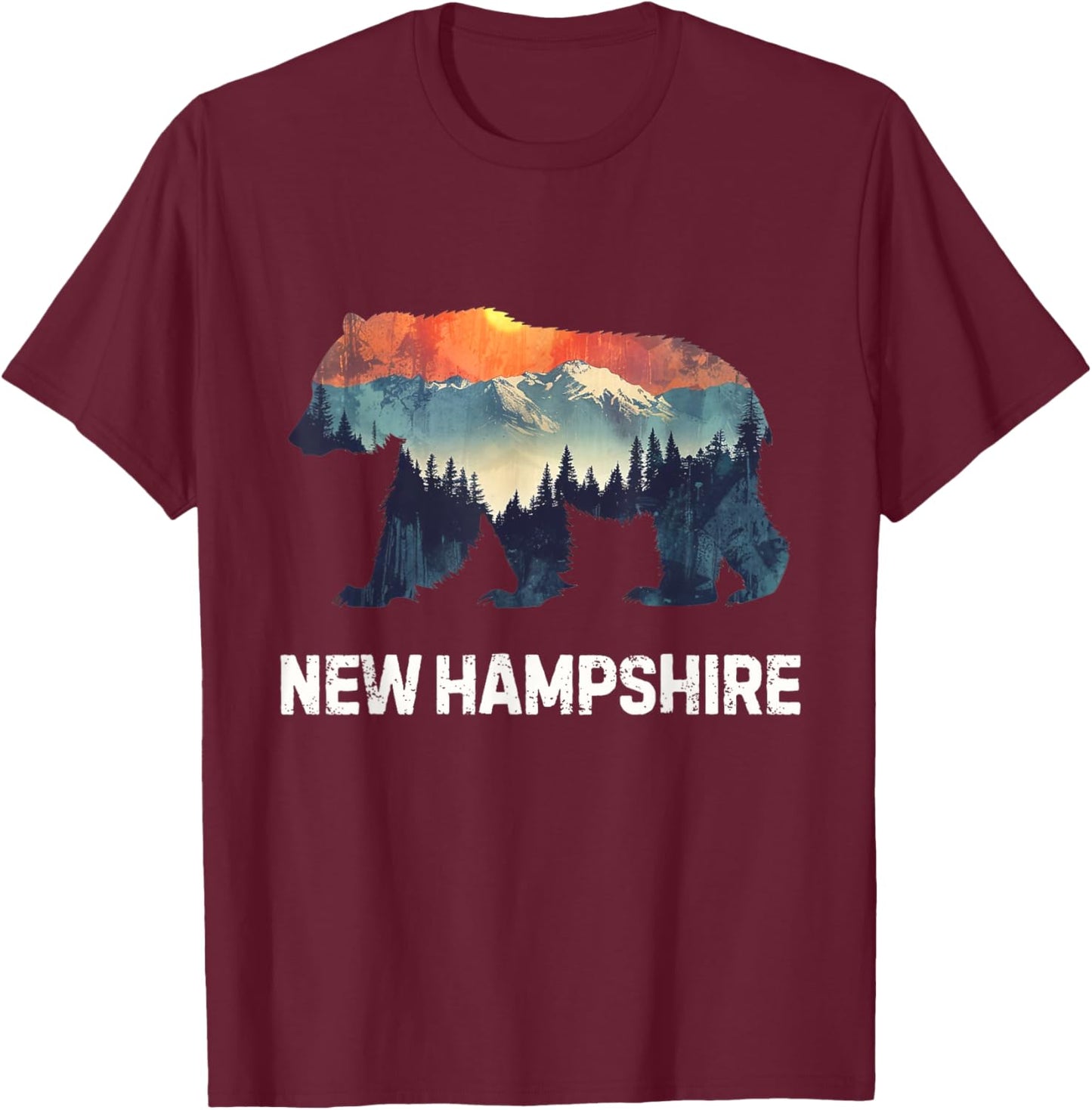 New Hampshire Bear T-Shirt - T-Shirt | Maroon
