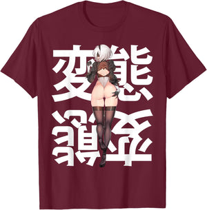 Warrior Waifu Anime Otaku Manga 3 T-Shirt - T-Shirt | Maroon