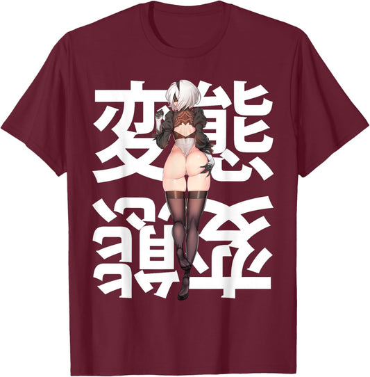 Warrior Waifu Anime Otaku Manga 3 T-Shirt - T-Shirt | Maroon
