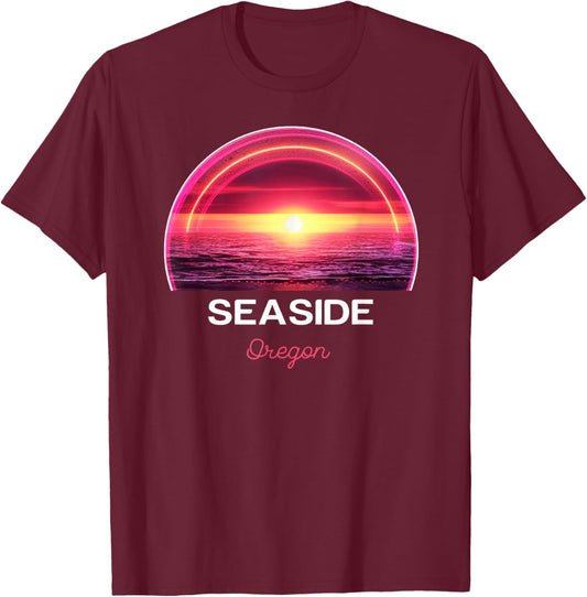 Seaside Oregon T-Shirt - T-Shirt | Maroon