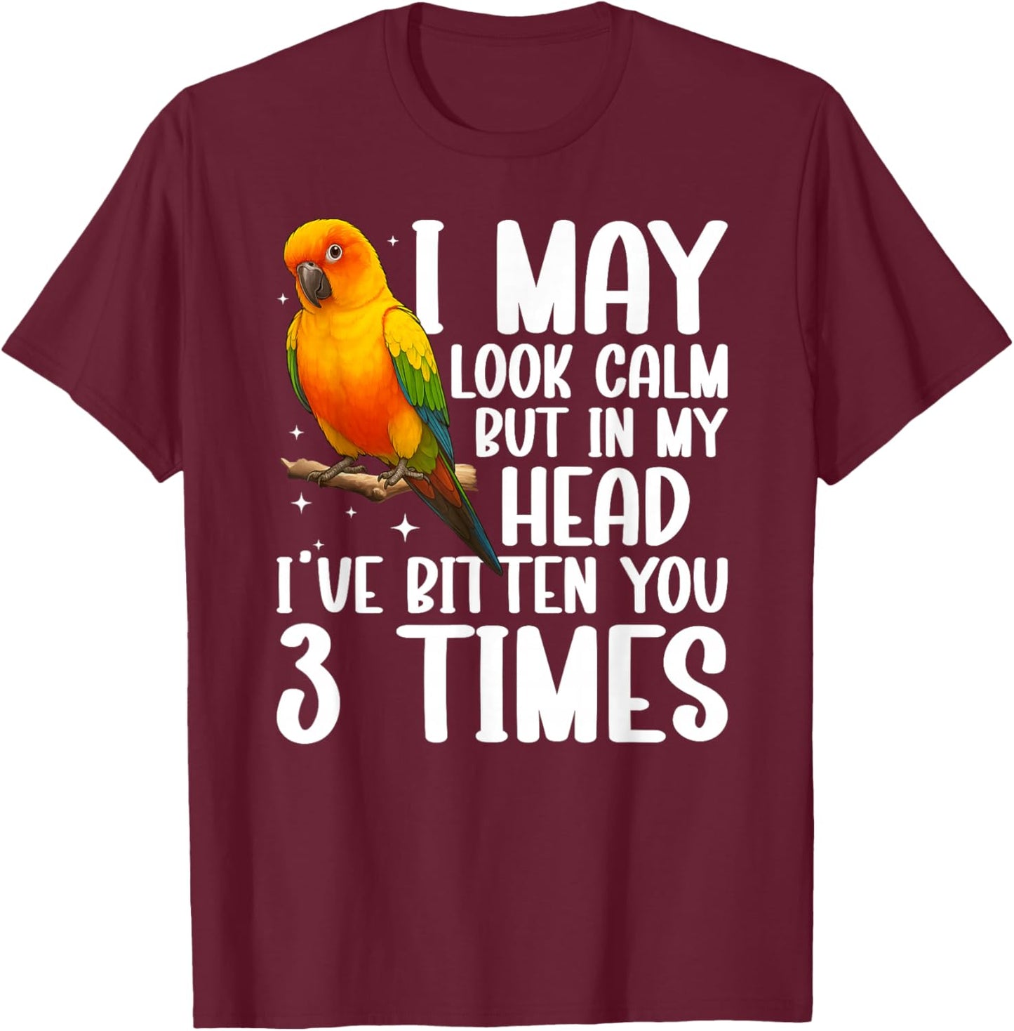 Sun Conure Parrot Owner Funny Sun Conure Lover T-Shirt - T-Shirt | Maroon