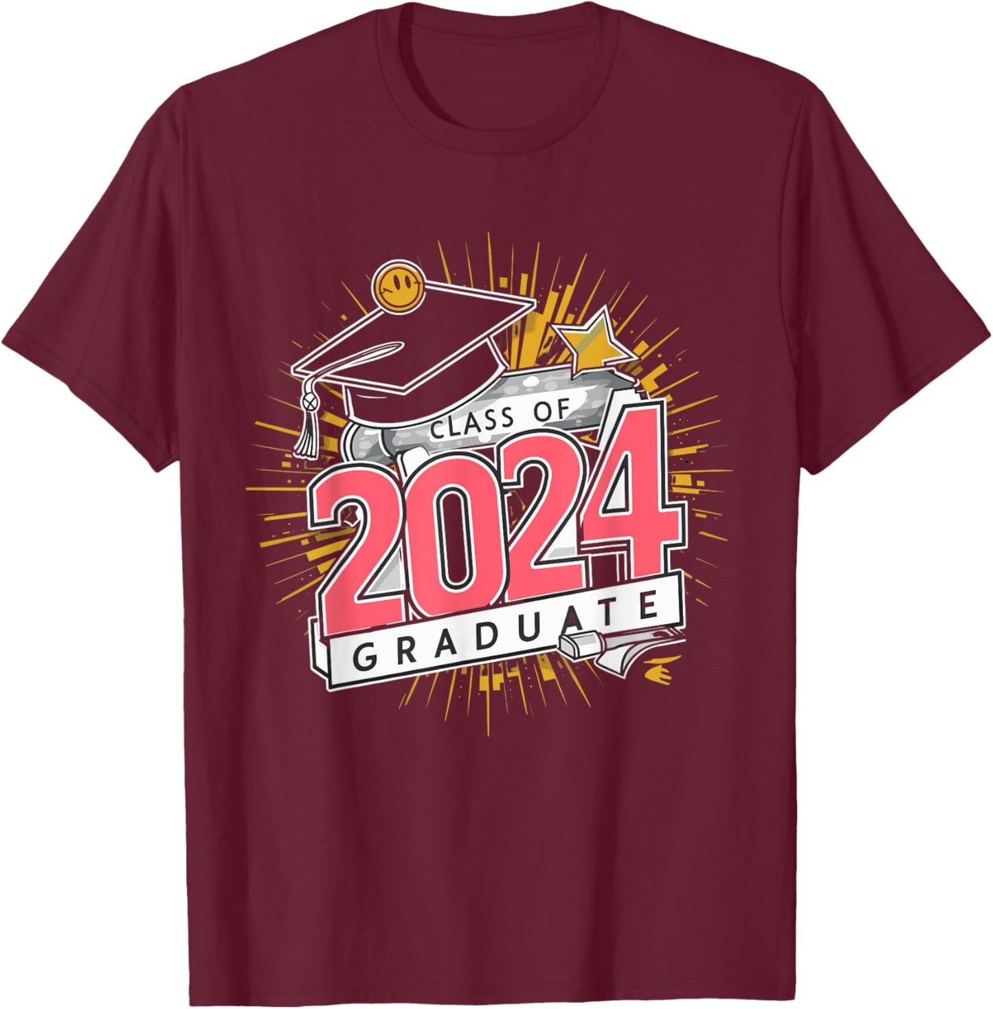 Done Class Of 2024 Graduation Graduate Men Women Kids T-Shirt - T-Shirt | Maroon