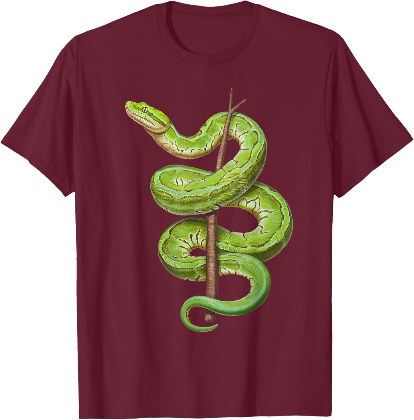 Green Tree Python Owner Reptiles for Snake Lover T-Shirt - T-Shirt | Maroon