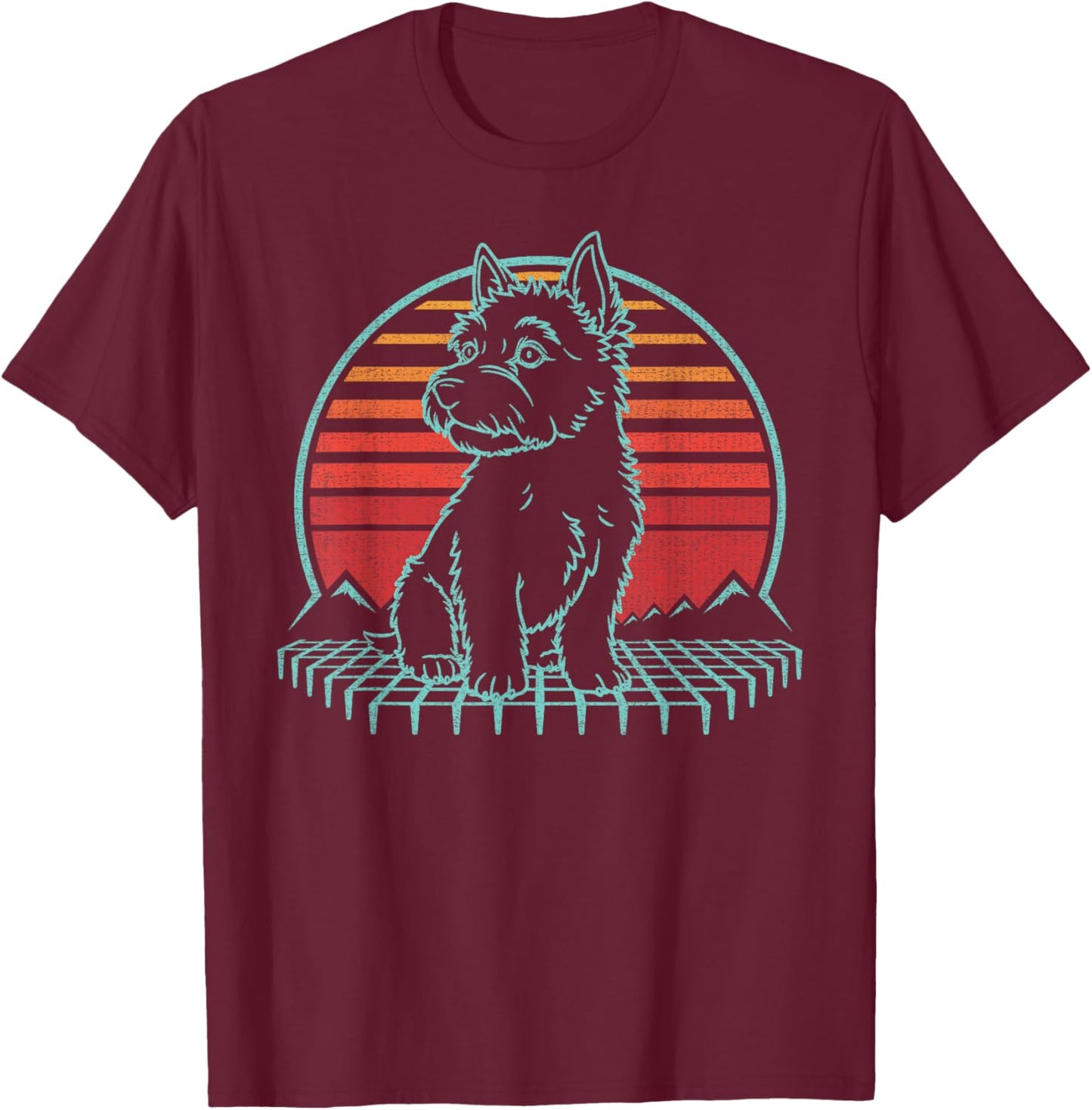 Australian Terrier Lover Dog Owner Retro Vintage 80s T-Shirt - T-Shirt | Maroon