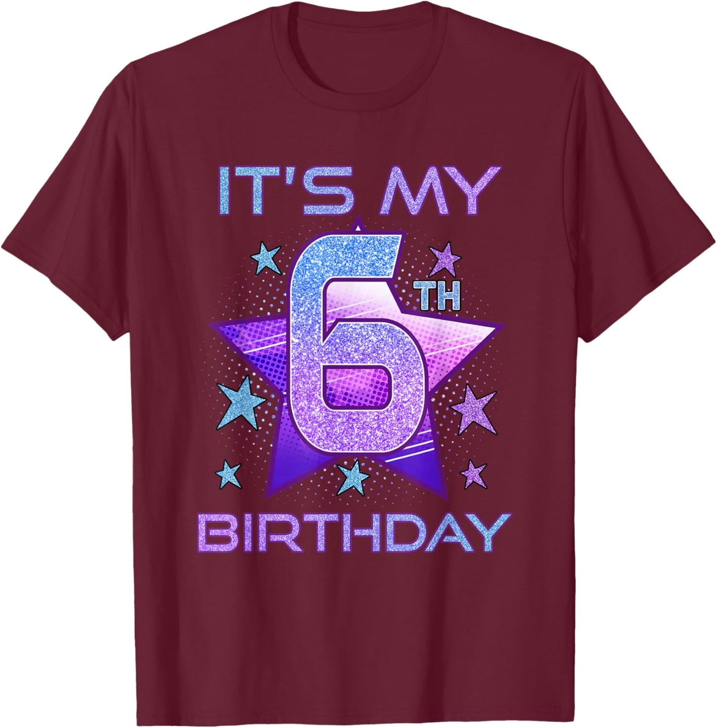 It's My 6th Birthday Girls 6 Years Old Birthday K-pop Kids T-Shirt - T-Shirt | Maroon