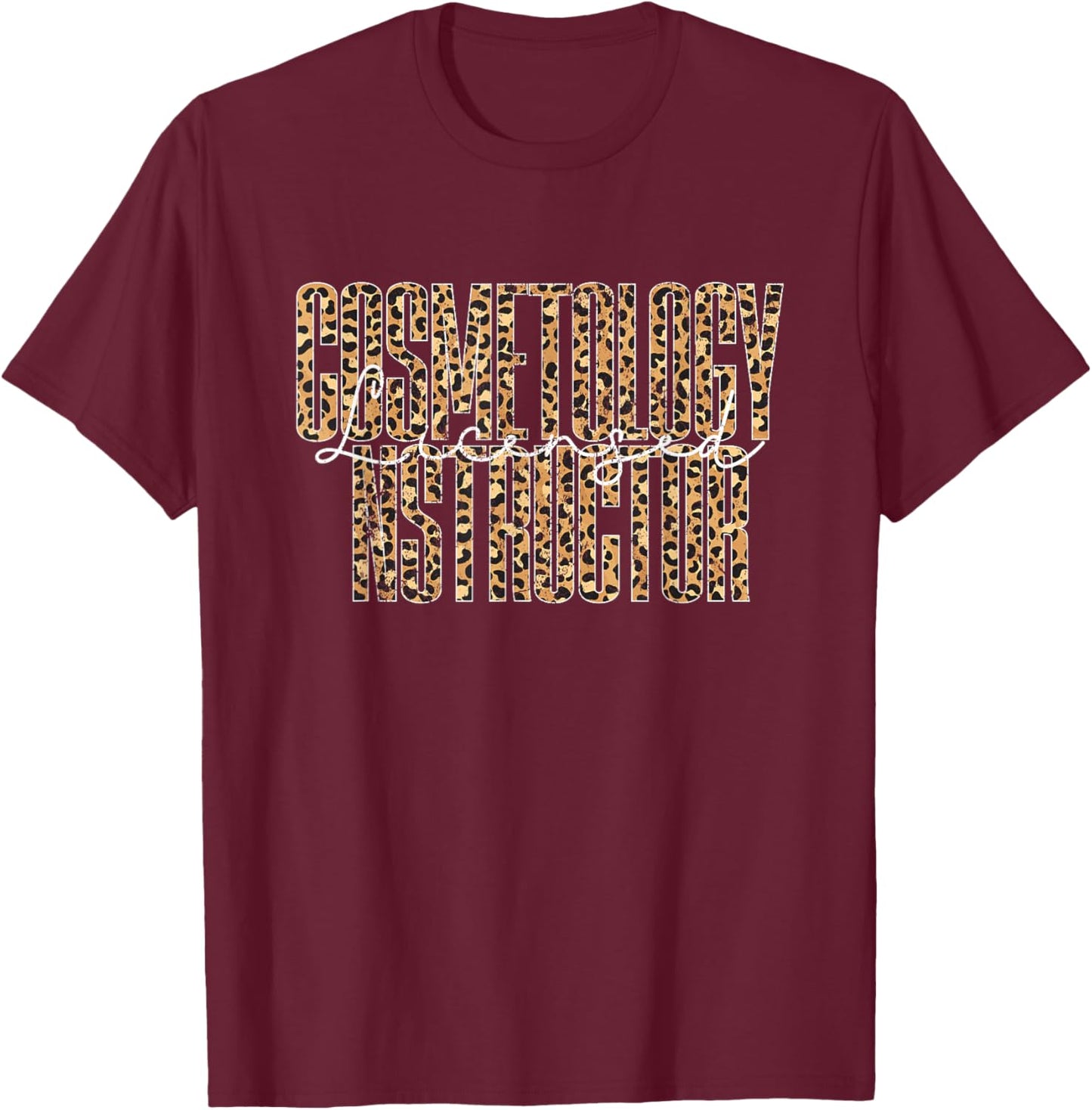 Vintage Licensed Cosmetology Instructor T-Shirt - T-Shirt | Maroon