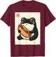Cute Frog Eating Hot Dog Kawaii Toad Foodie Funny T-Shirt - T-Shirt | Maroon