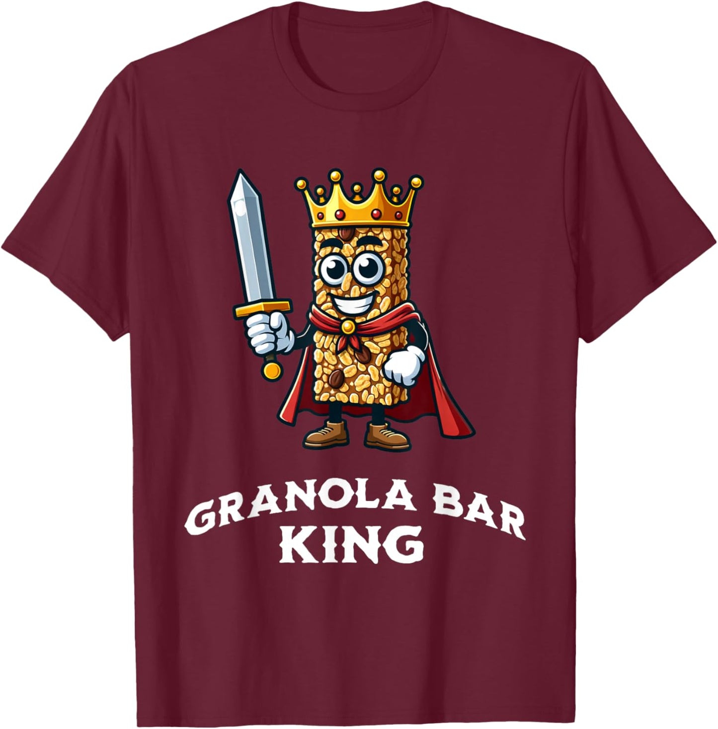 Granola Bar King Funny Granola Bar Lovers Saying T-Shirt - T-Shirt | Maroon