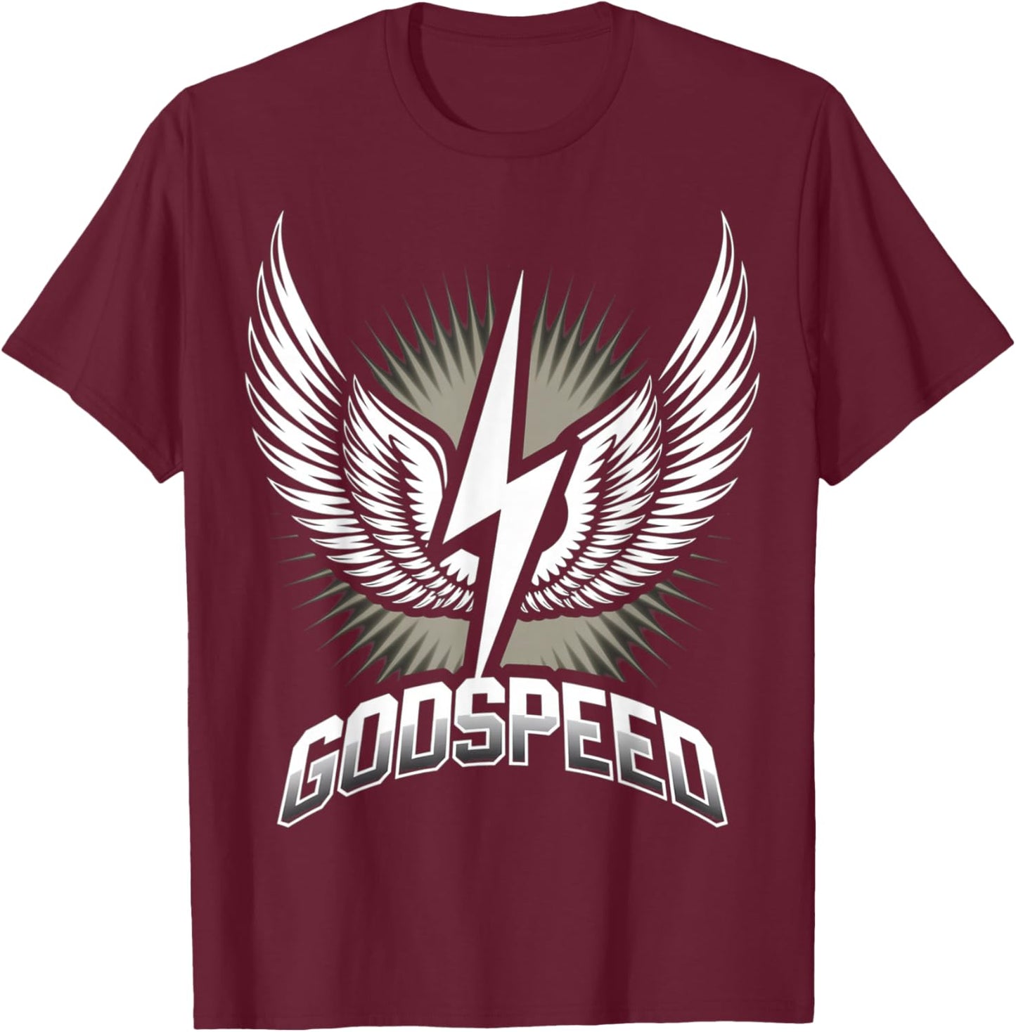 Godspeed Lightning Wings Emblem T-Shirt - T-Shirt | Maroon