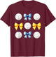Volleyballs & Blue & Yellow Gold Bows Volleyball Team Player T-Shirt - T-Shirt | Maroon