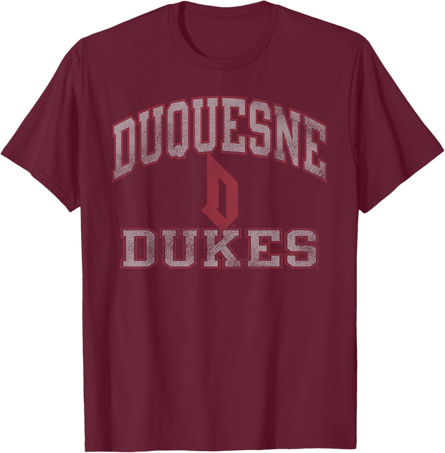 Duquesne Dukes Worn Navy Officially Licensed T-Shirt - T-Shirt | Maroon