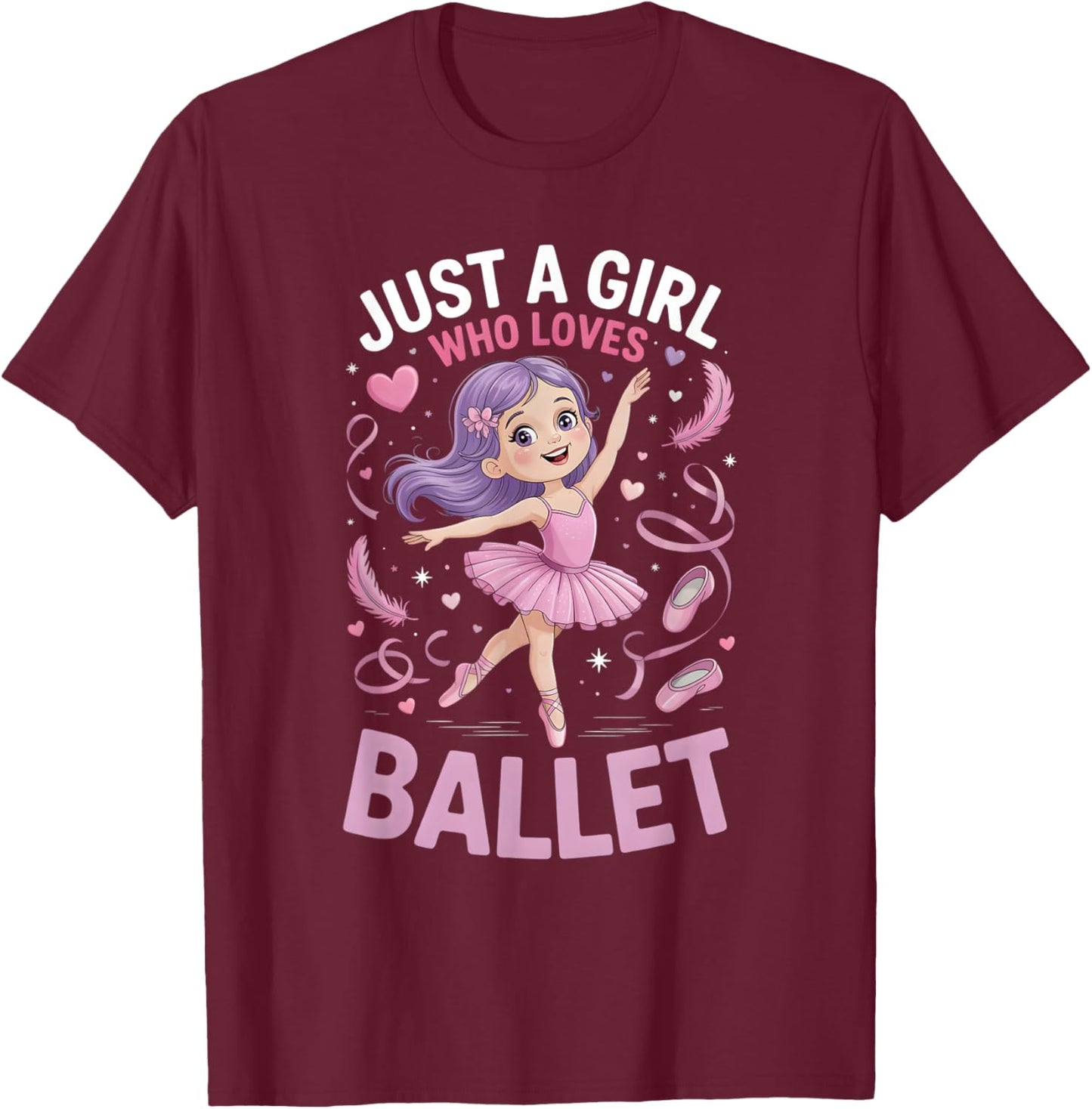 Girls Ballet T-Shirt - T-Shirt | Maroon