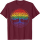Tree Life Rinabow LGBTQ Ally Pride Support T-Shirt - T-Shirt | Maroon