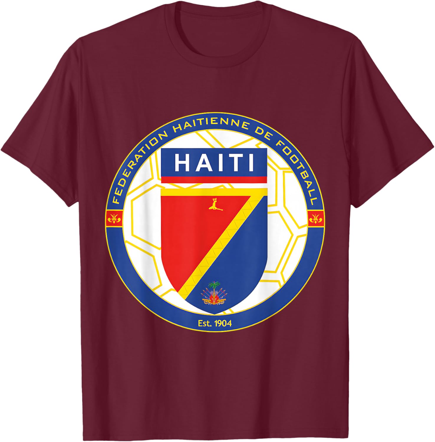 Haiti Football Fanclub (Soccer) T-Shirt - T-Shirt | Maroon