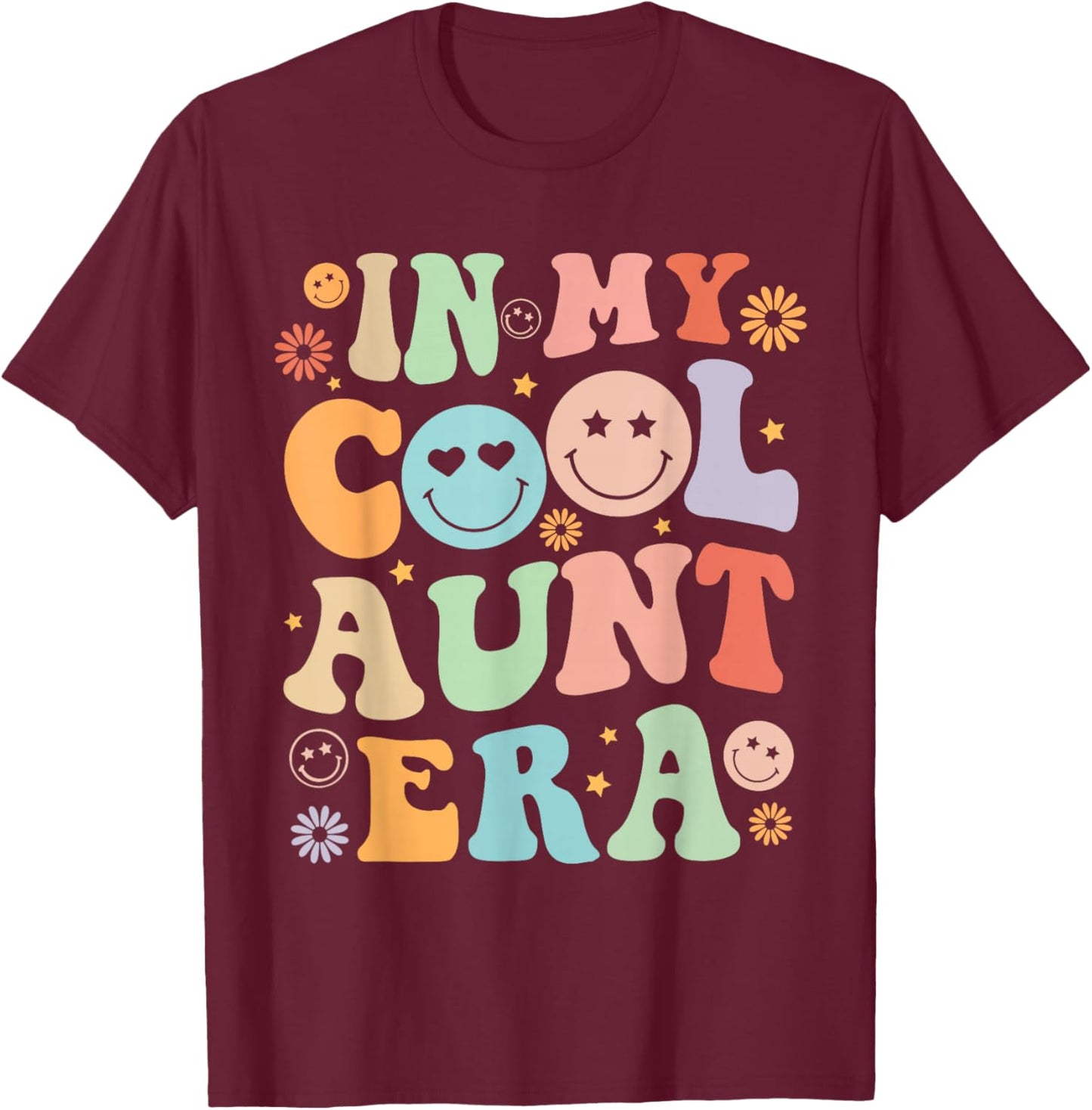 Auntie Aunt Baby Announcement Mother's Day Women Girl T-Shirt - T-Shirt | Maroon