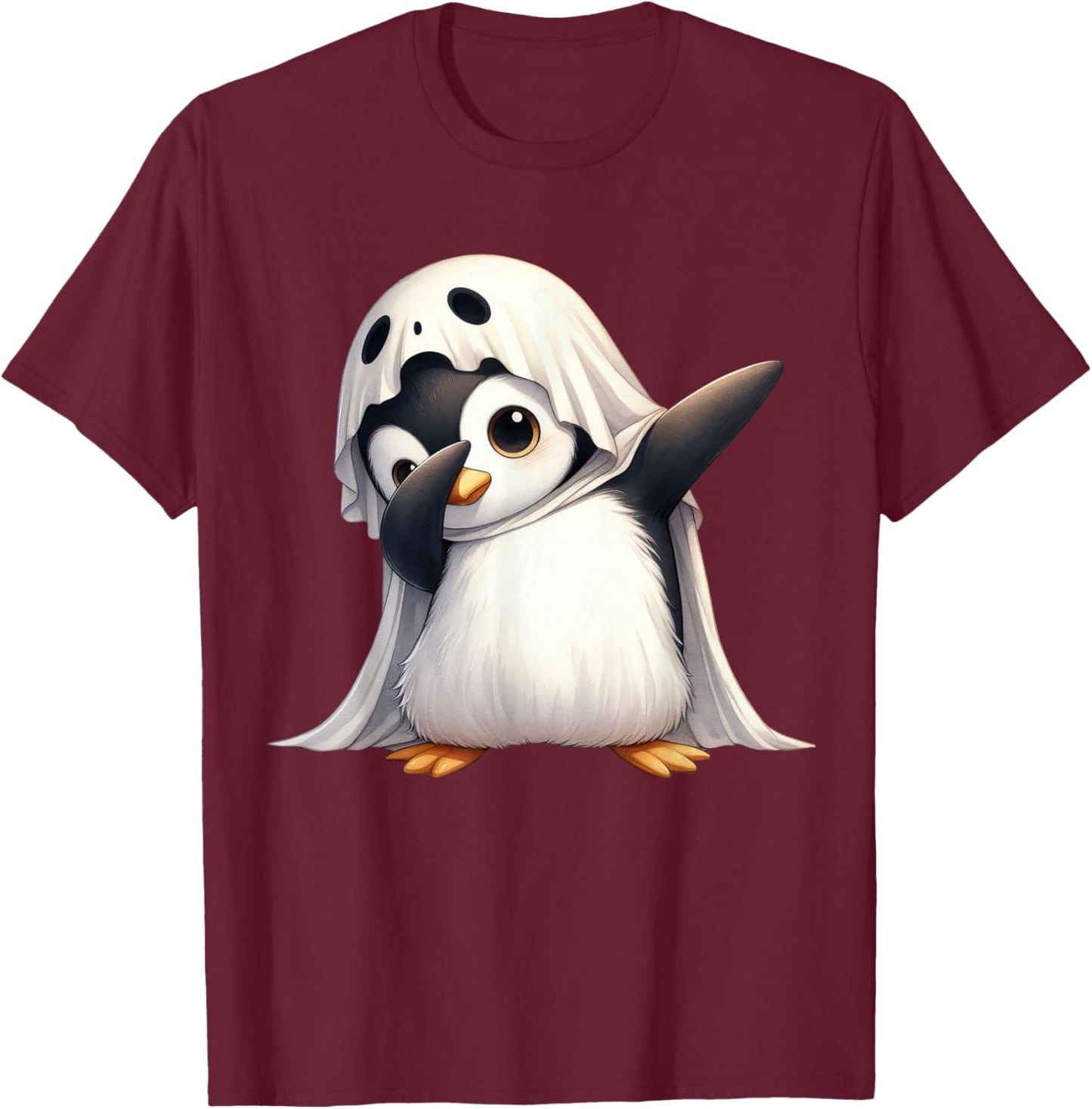 Funny Ghost Penguin Halloween Animals Penguin Lover Spooky T-Shirt - T-Shirt | Maroon