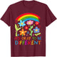 It's Okay To Be Different Rainbow Autism Awareness T-Shirt - T-Shirt | Maroon