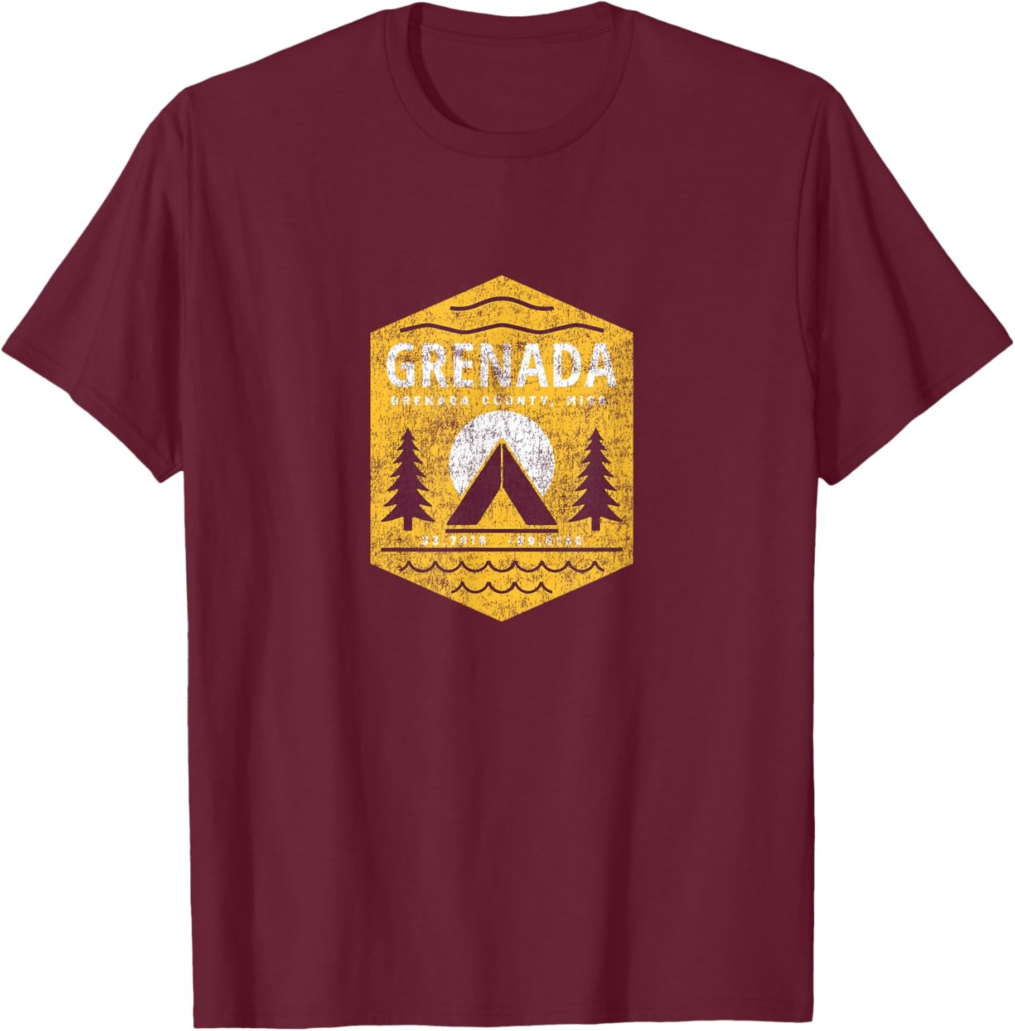 Grenada Mississippi Camping Souvenir Grenada T-Shirt - T-Shirt | Maroon