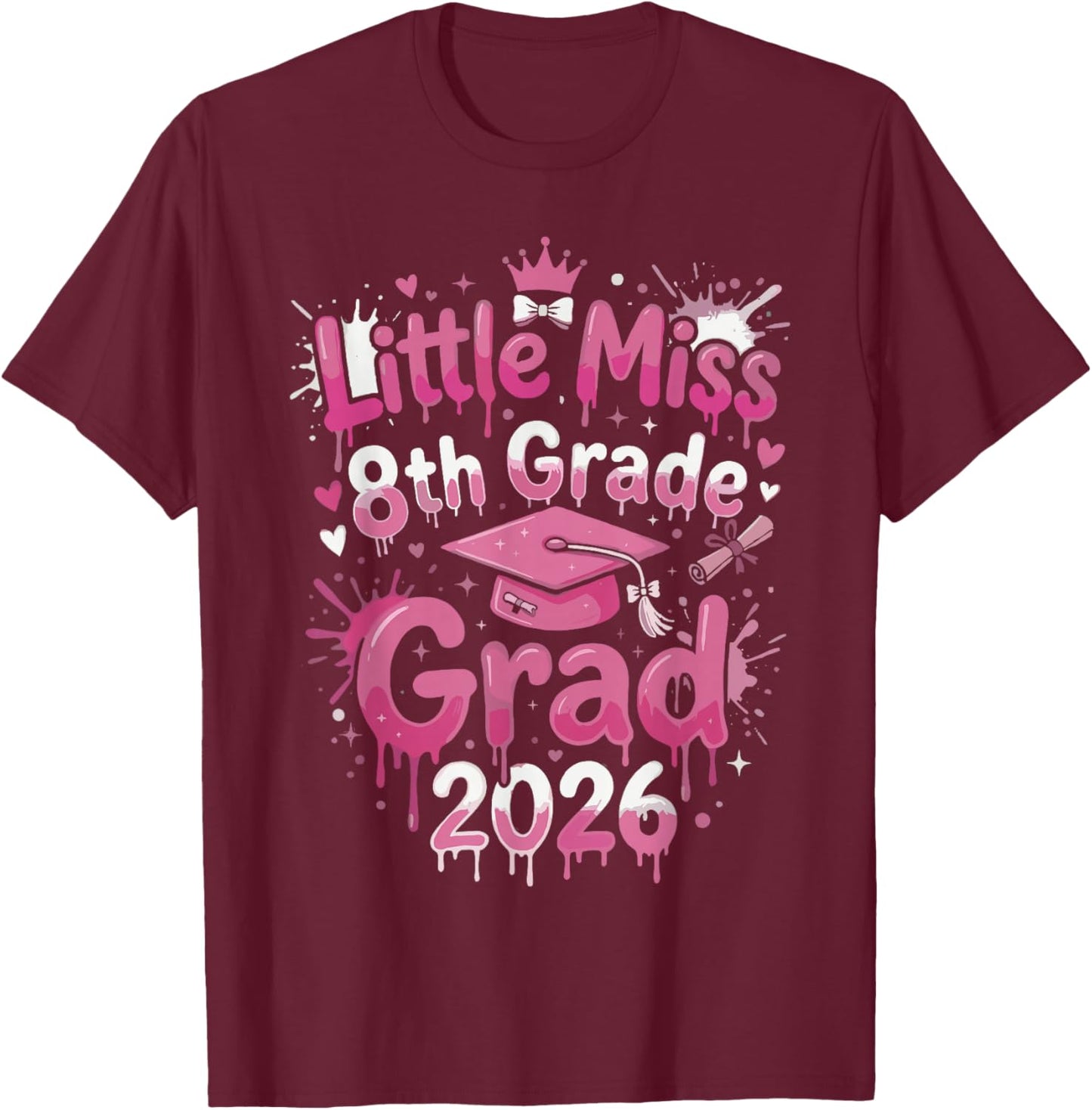 8th Grade Graduation Outfits Girls, Little 8th Grade T-Shirt - T-Shirt | Maroon