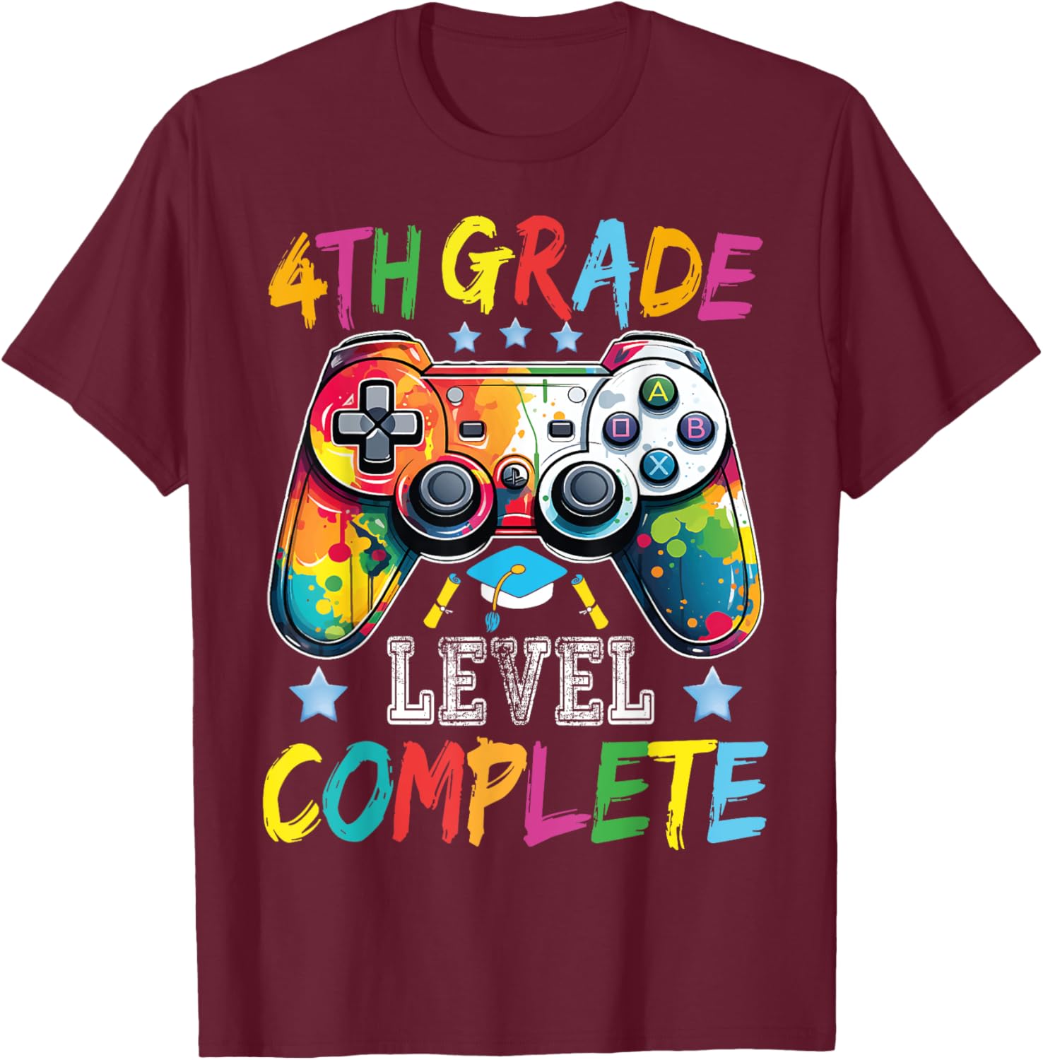 4th Grade Level Complete Shirt Graduation Last Day Of School T-Shirt - T-Shirt | Maroon