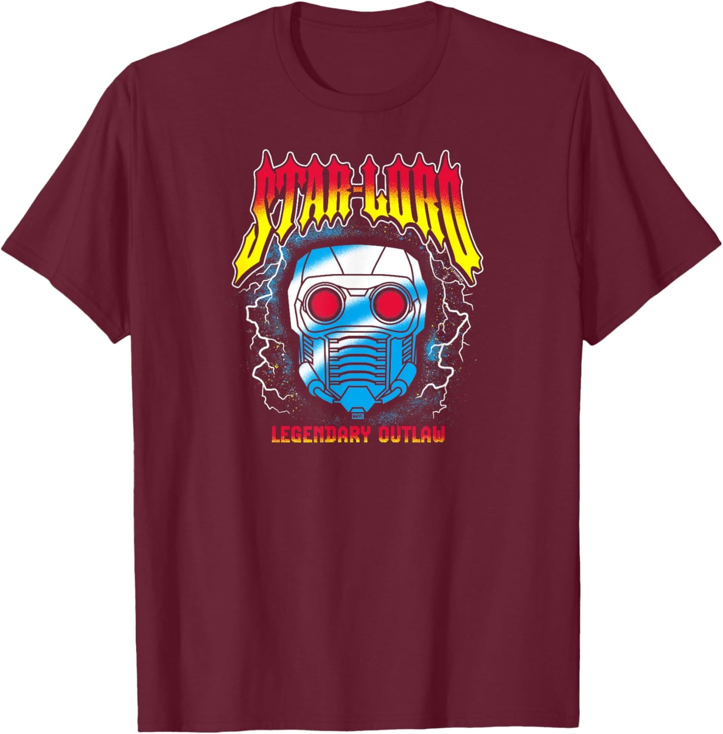 Guardians Of The Galaxy - Star Lord Metal Inspired T-Shirt - T-Shirt | Maroon