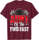 2 year old racing car two fast birthday 2nd Family Aunt T-Shirt - T-Shirt | Maroon