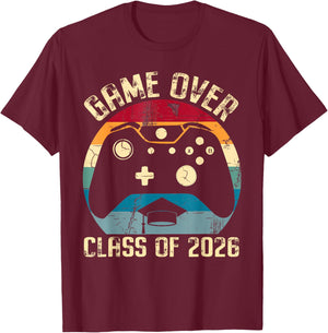 Class of 2026 Senior Graduation Game Over for Gamer Student T-Shirt - T-Shirt | Maroon