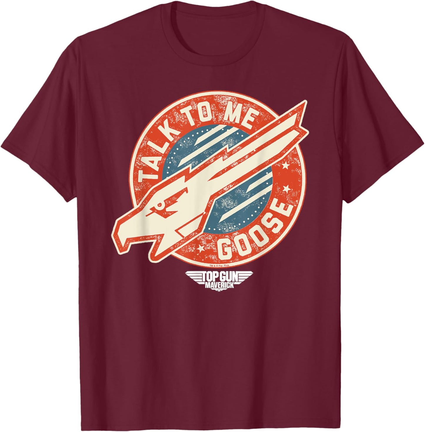 Top Gun Maverick Talk To Me Goose Eagle Head T-Shirt - T-Shirt | Maroon