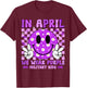 In April We Wear Purple For Military Kids Smile Face Women T-Shirt - T-Shirt | Maroon