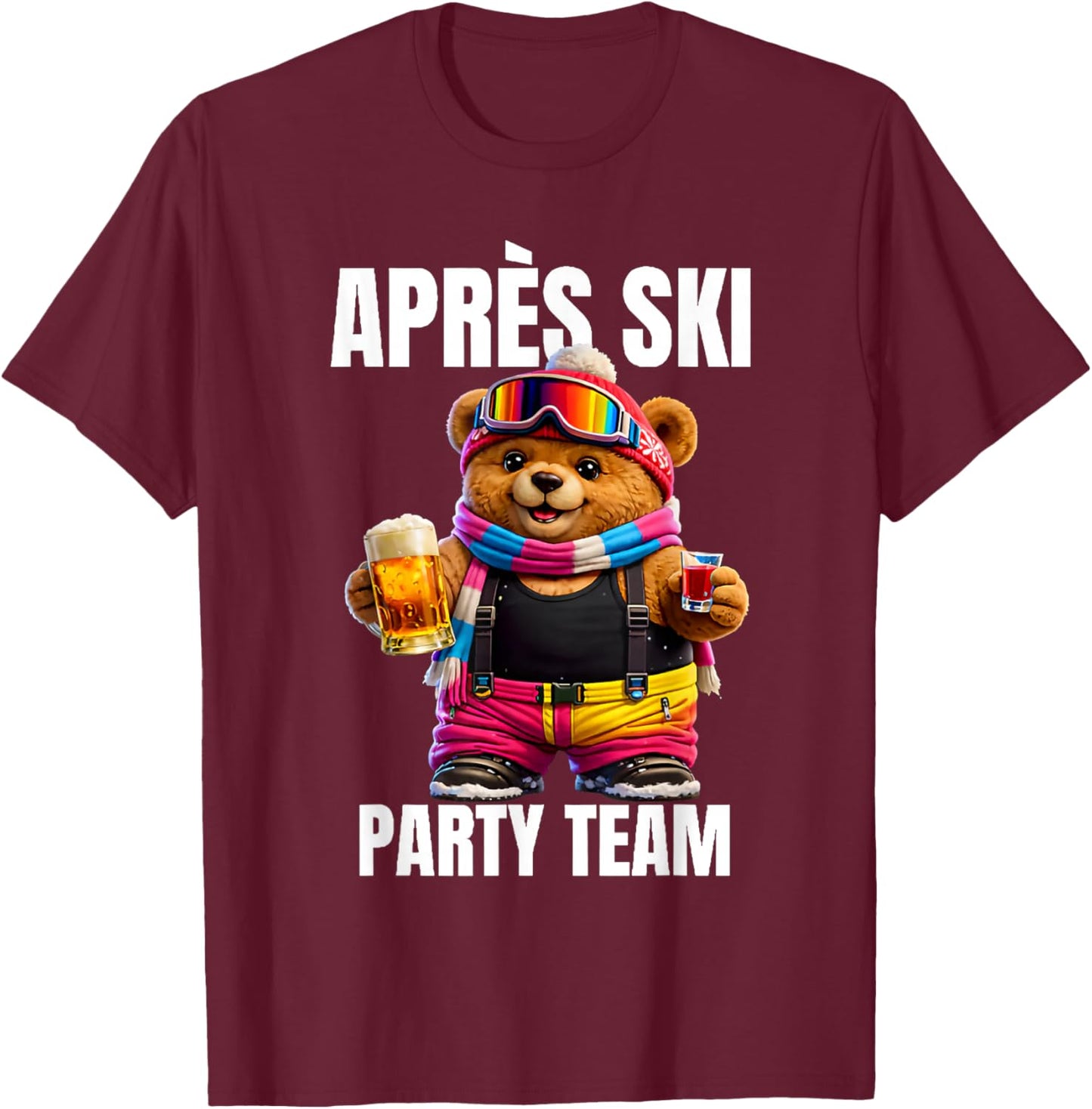 Après Ski Party Team T-Shirt - T-Shirt | Maroon