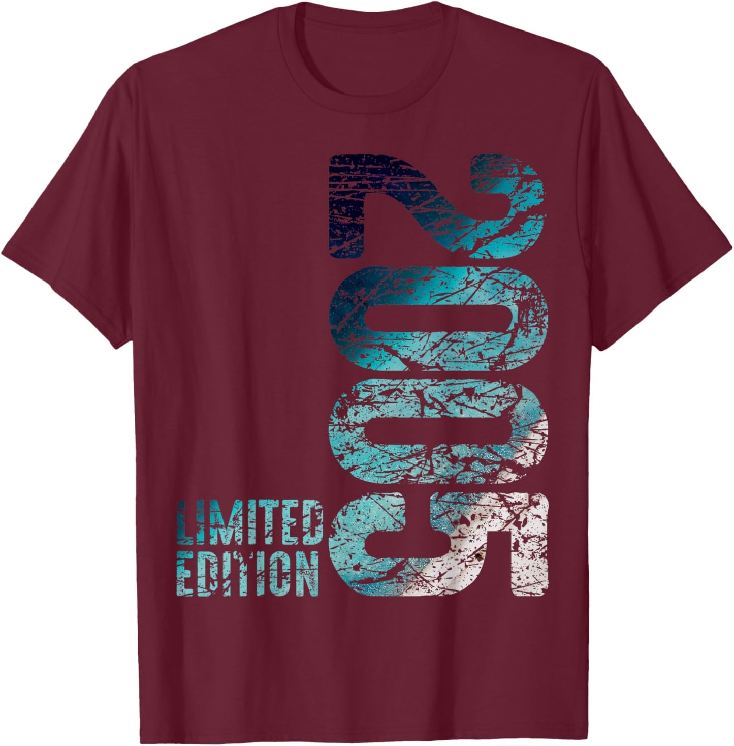 21st Birthday Man Woman 21 Years 2005 Decorative Gift Funny T-Shirt - T-Shirt | Maroon