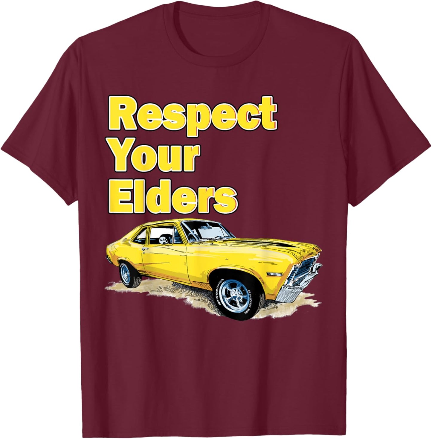 1972 72 Chevys Nova 2 Classic Car Old School Muscle Car T-Shirt - T-Shirt | Maroon