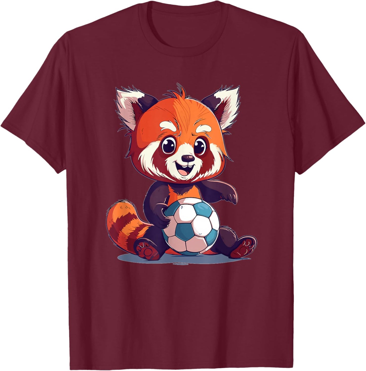 Cute Red Panda Soccer T-Shirt - T-Shirt | Maroon