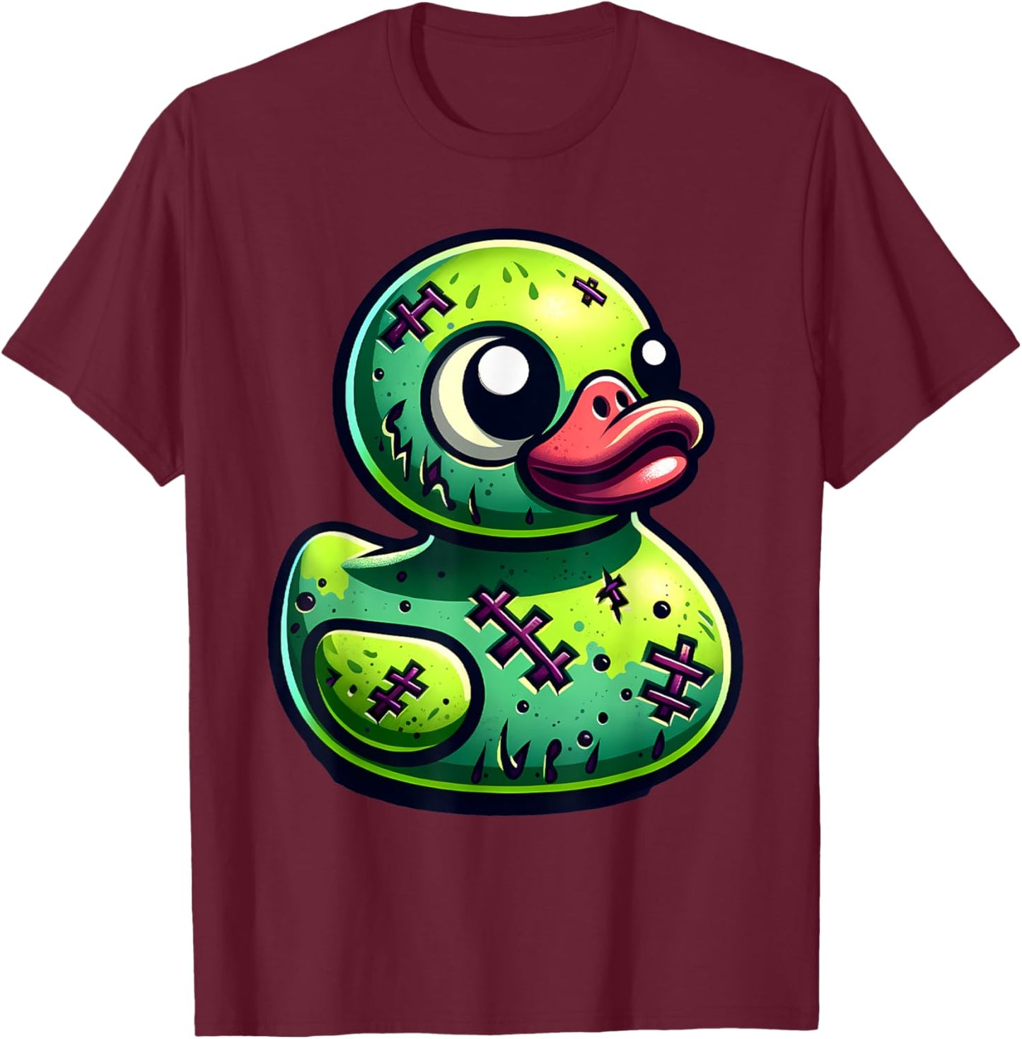 Rubber Duck Zombie Halloween Ducky Women Girls T-Shirt - T-Shirt | Maroon