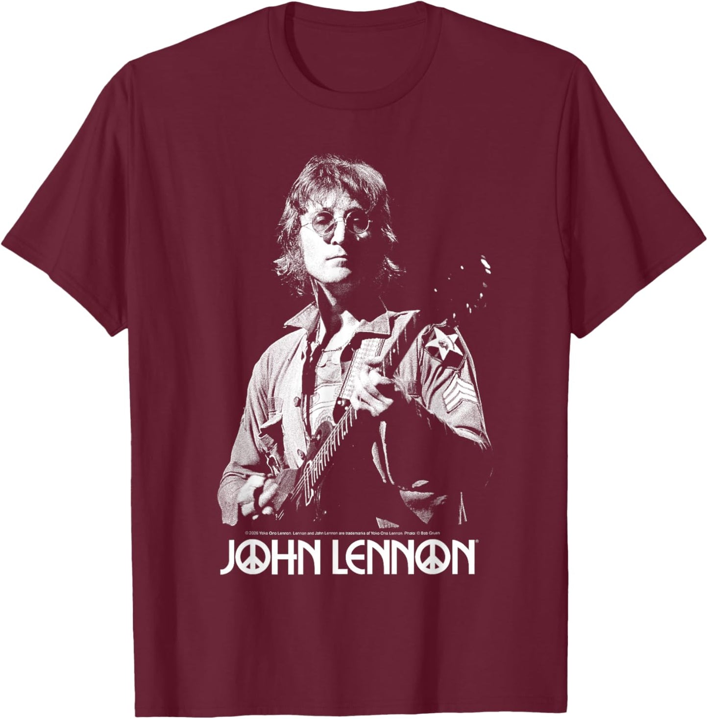 John Lennon - Oversized Portrait T-Shirt - T-Shirt | Maroon