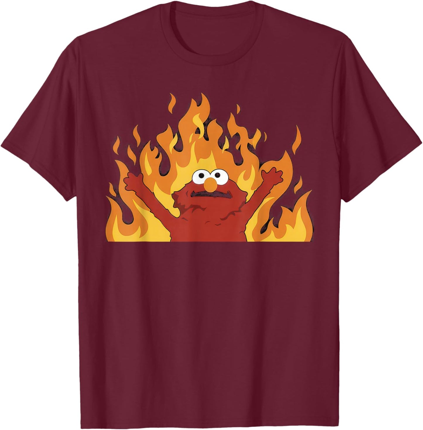 Hellmo Meme Everything is Fine, I'm Fine, Burning Fire T-Shirt - T-Shirt | Maroon