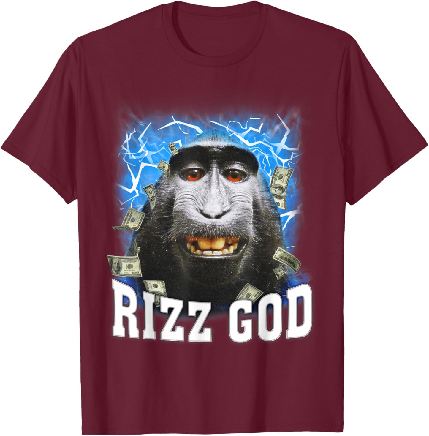 Rizz God - Funny Rizz Rizzler Trending Meme Funny Rizz T-Shirt - T-Shirt | Maroon