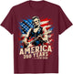 Abraham Lincoln Playing Guitar US Flag 4th of July 1776 2026 T-Shirt - T-Shirt | Maroon