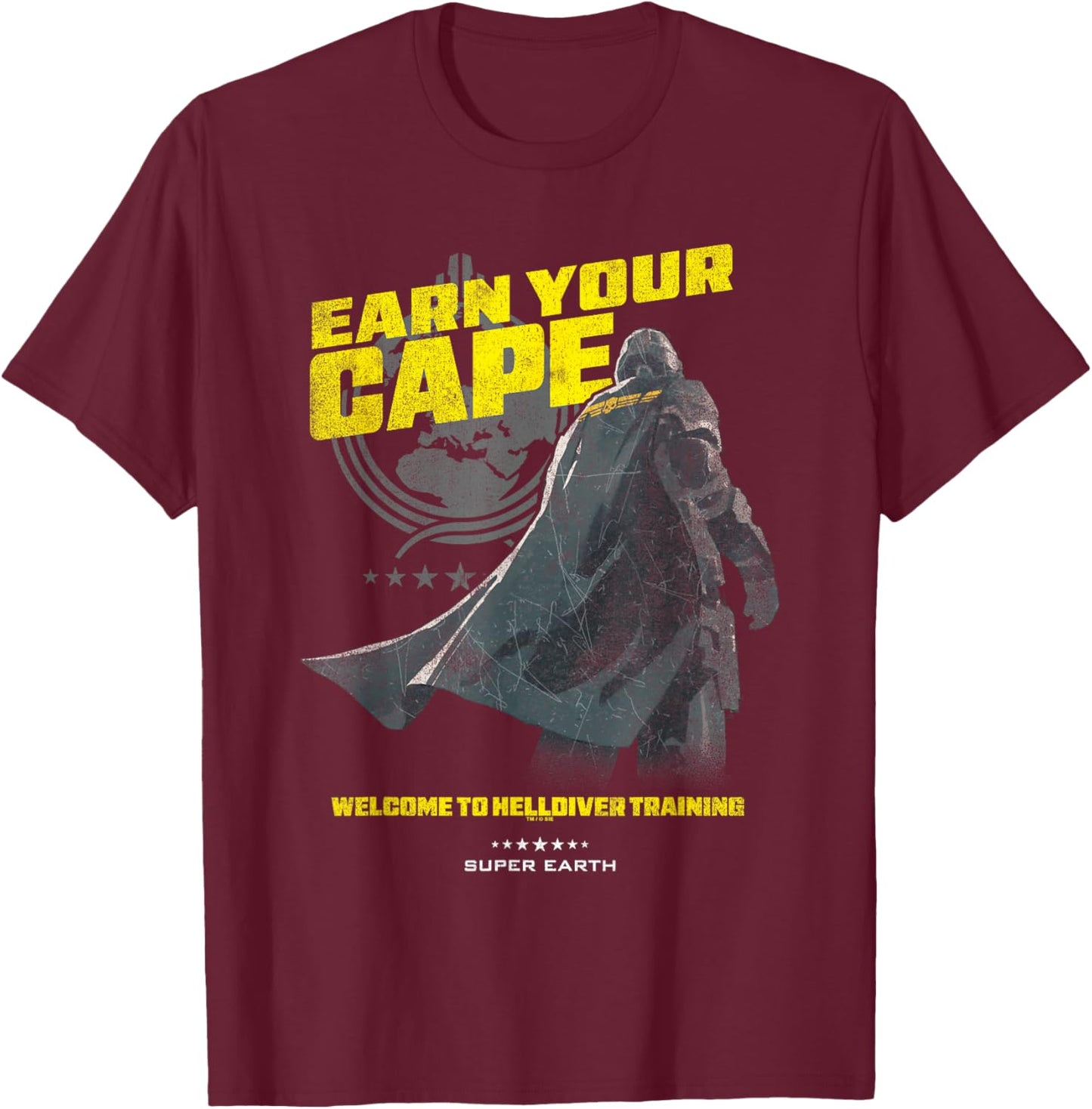 Helldivers 2 Win Your Cape Training Video Game T-Shirt - T-Shirt | Maroon