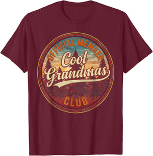 Funny Grandmother Vintage Cool Grandmas Club Official Member T-Shirt - T-Shirt | Maroon
