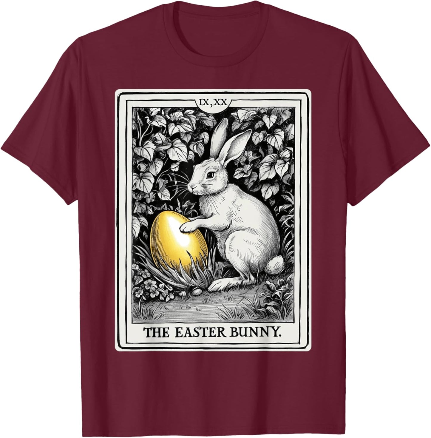 Tarot Card Happy Easter Bunny Spring Easter Egg Easter Day T-Shirt - T-Shirt | Maroon