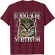 Tummy Ache Survivor Cat Meme Funny Saying Cats Animals T-Shirt - T-Shirt | Maroon