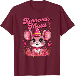 Carnival Mouse Cute Fancy Dress Motif and Children T-Shirt - T-Shirt | Maroon
