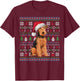 Ugly Airedale Terrier Dog Lovers Xmas Sweater Santa T-Shirt - T-Shirt | Maroon