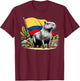Proud Colombian Capybara Colombia Flag - National Day T-Shirt - T-Shirt | Maroon