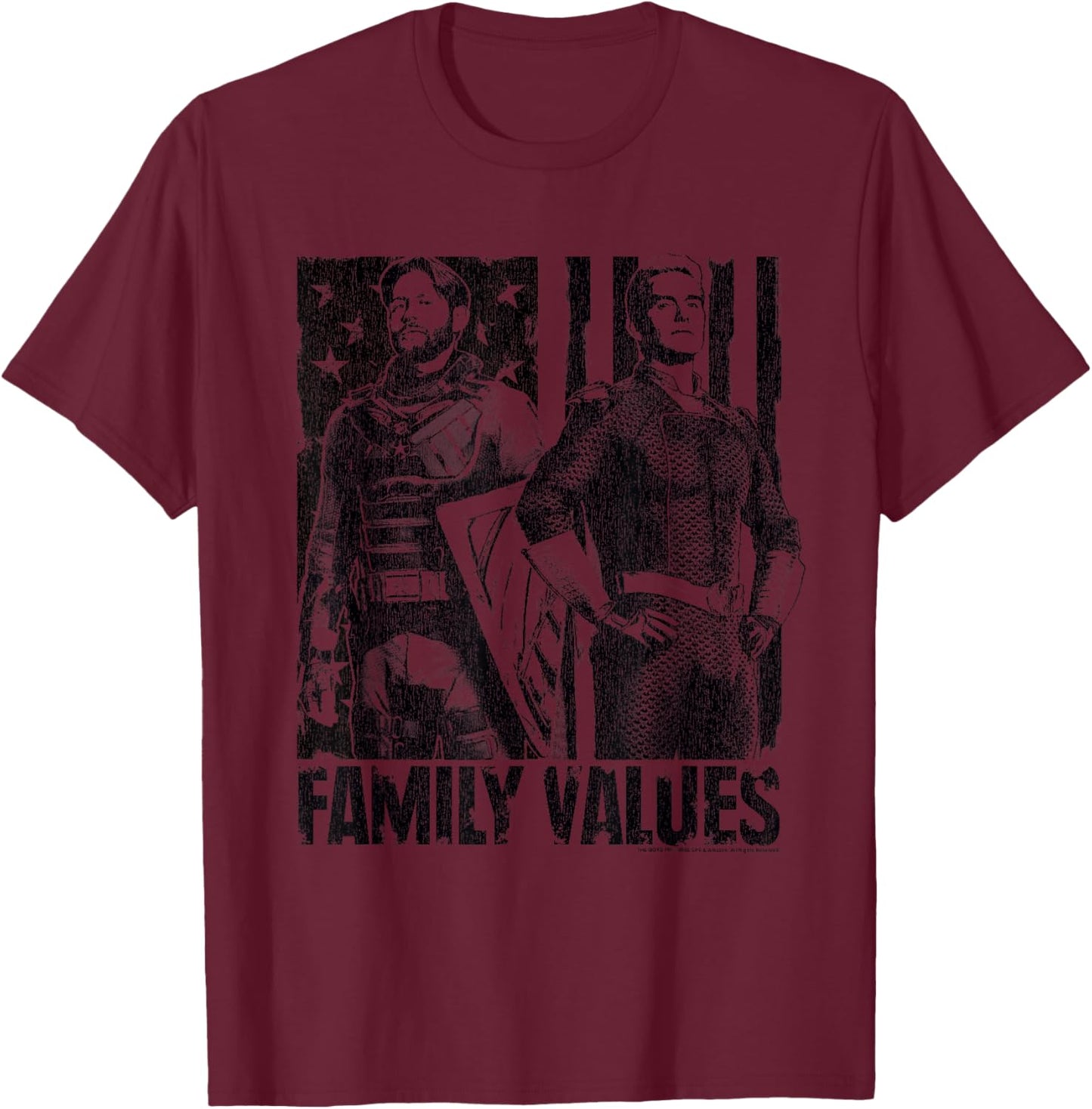 The Boys Family Values Homelander & Soldier Boy TV Show T-Shirt - T-Shirt | Maroon